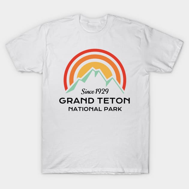 Grand Teton National Park Retro T-Shirt by roamfree